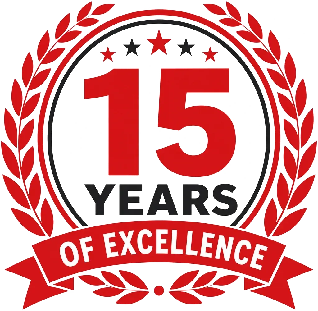 15 years emblem
