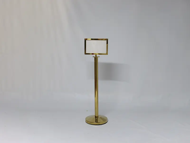 A4-INFO STAND DOUBLE SIDED -GOLD L-ISDSGA4L